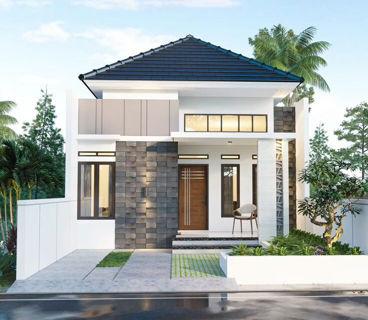 jasa arsitek malang Desain rumah modern dengan lebar 10 meter, tampilan elegan dan fungsional