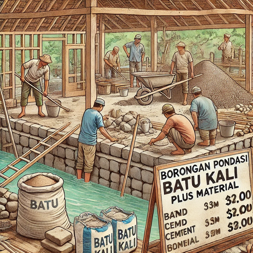 harga borongan pondasi batu kali