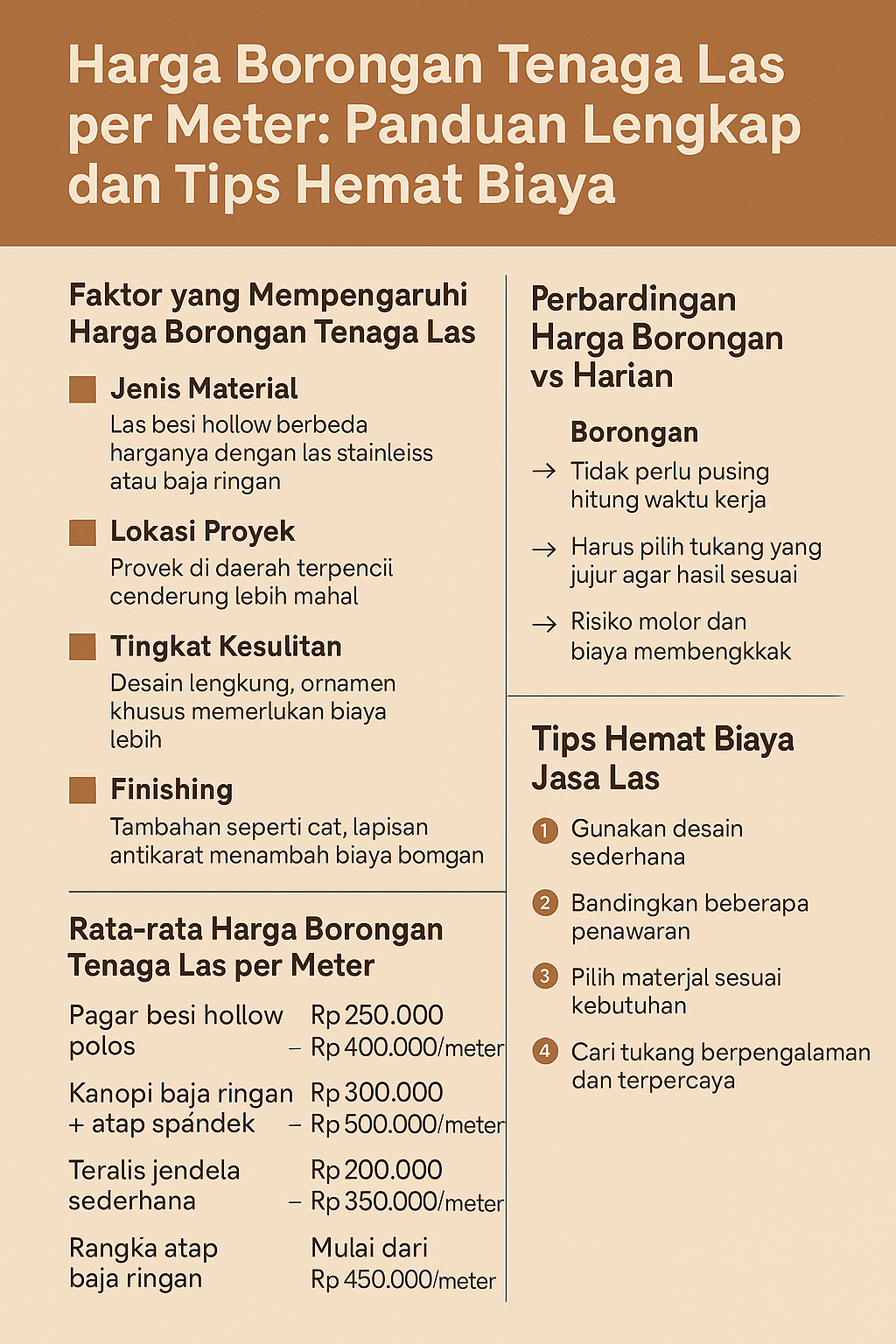 Harga Borongan Tenaga Las per Meter