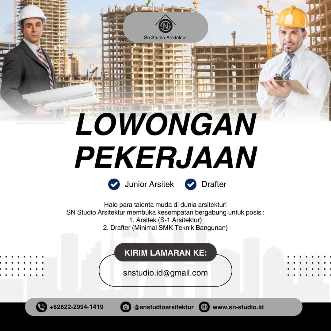 Lowongan kerja arsitek drafter SN Studio