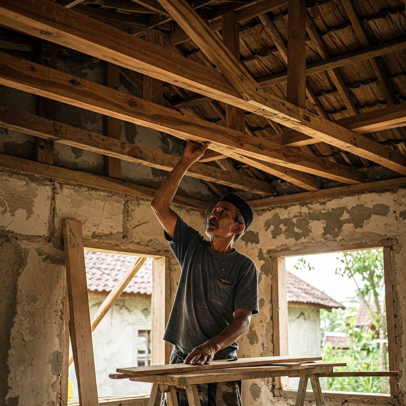 Harga Borongan Pasang Plafon Rangka Kayu