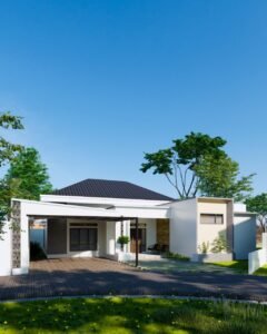 Rumah Minimalis 1 Lantai dengan Atap Limas yang Elegan dan Modern