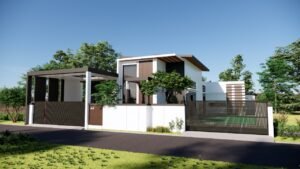 Desain Rumah Modern 2 Lantai dengan Lapangan Badminton