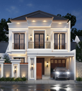 Desain Rumah Klasik Modern minimalis 2 Lantai