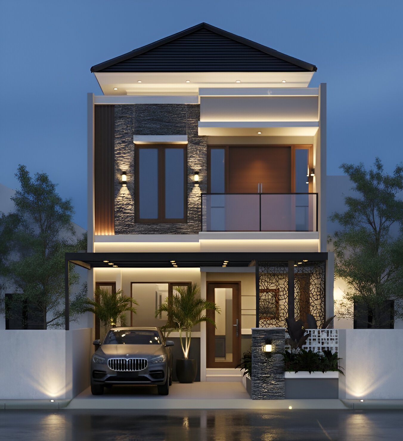 Desain Rumah 2 Lantai Minimalis Modern Elegan