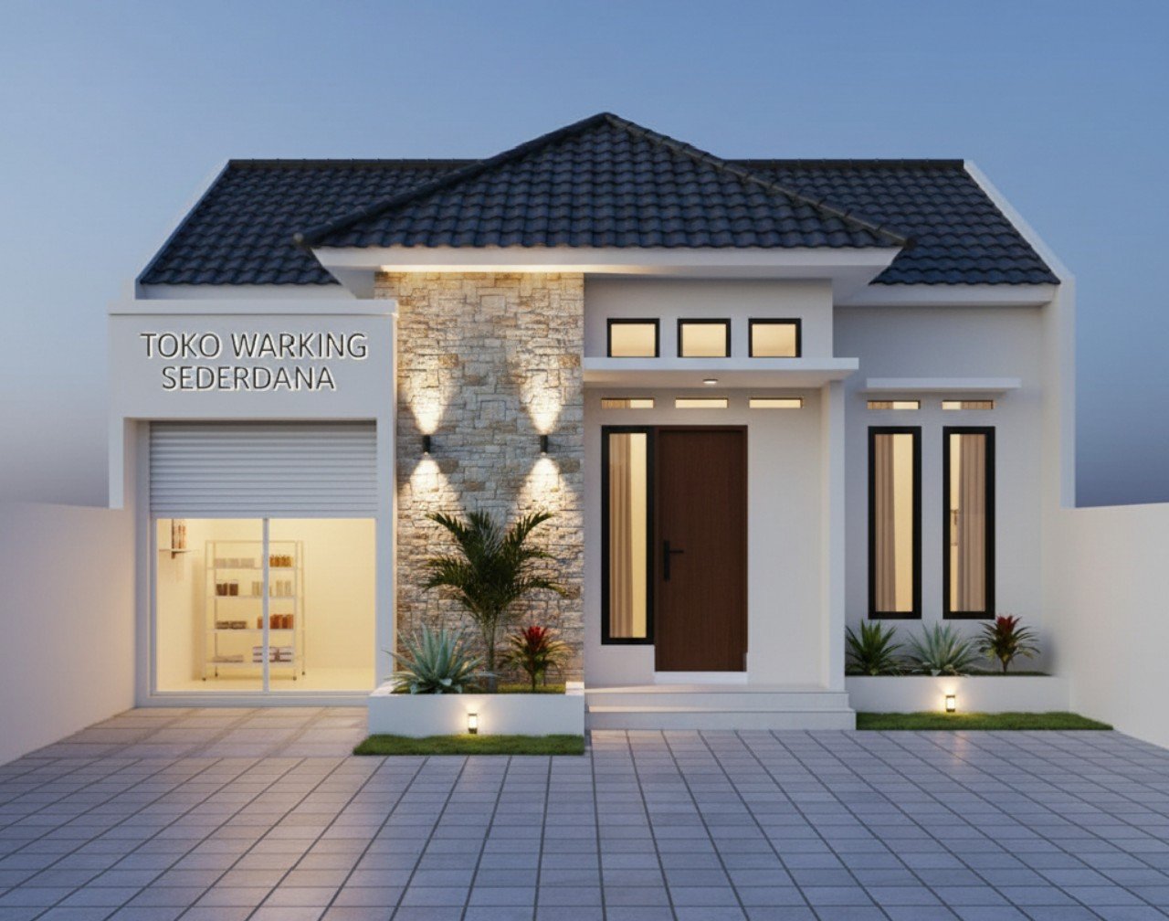 Desain Rumah Plus Warung Sederhana Pak Rino