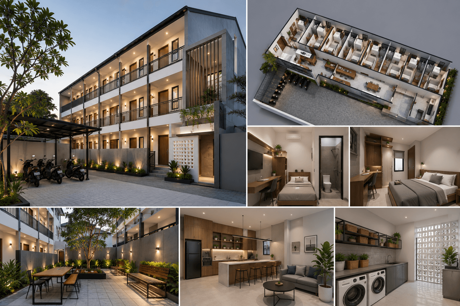 desain kost eksklusif modern di Pekanbaru untuk investasi properti dekat area kampus